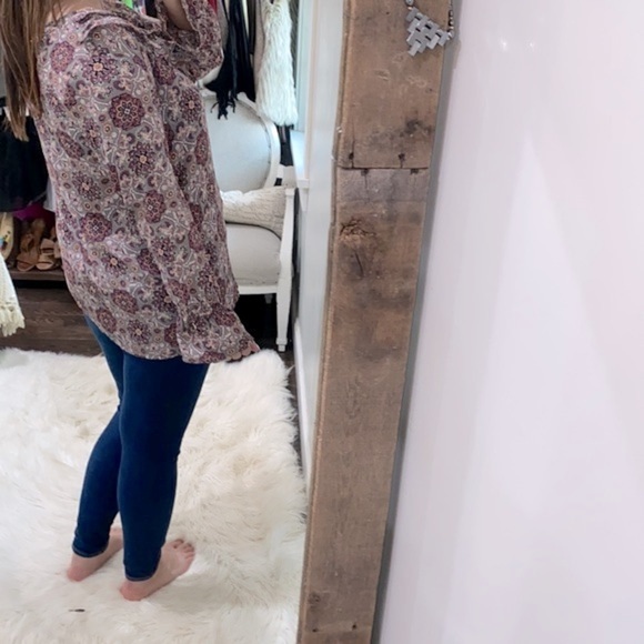 LOFT boho paisley floral top size large - Picture 4 of 6